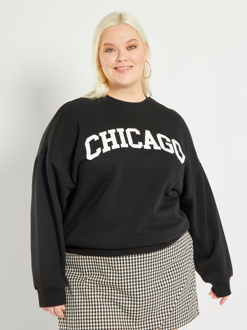 Sudadera de felpa estampada 'Boston' NEGRO - Kiabi