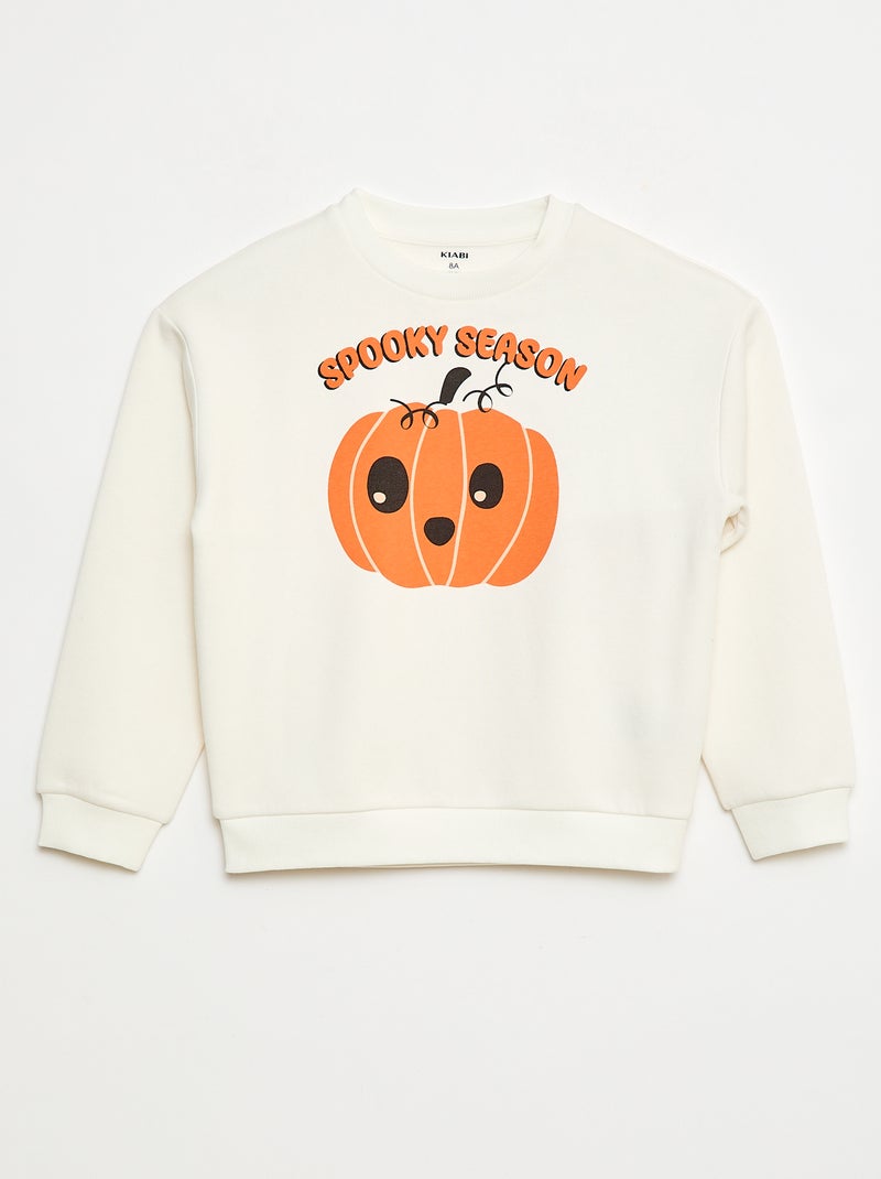 Sudadera de felpa estampada 'Halloween' Blanco - Kiabi