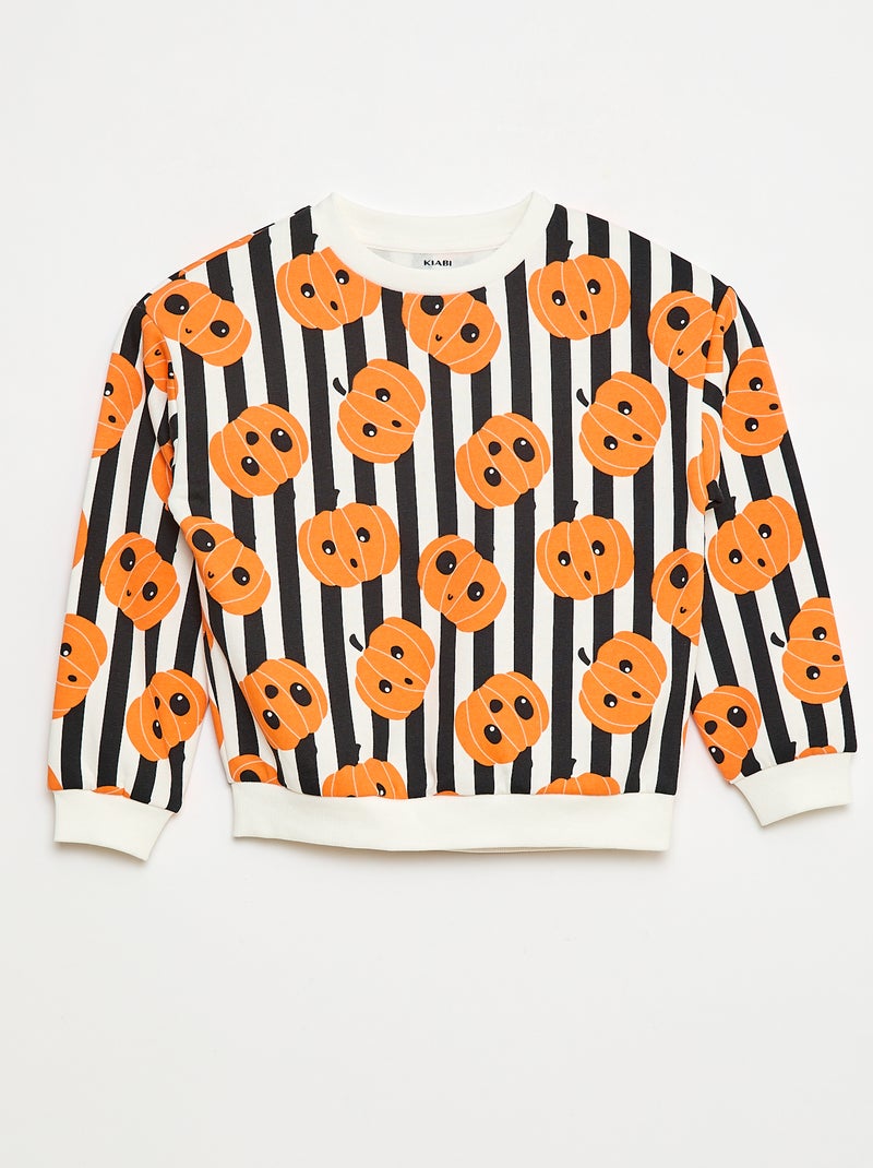 Sudadera de felpa estampada 'Halloween' Blanco - Kiabi