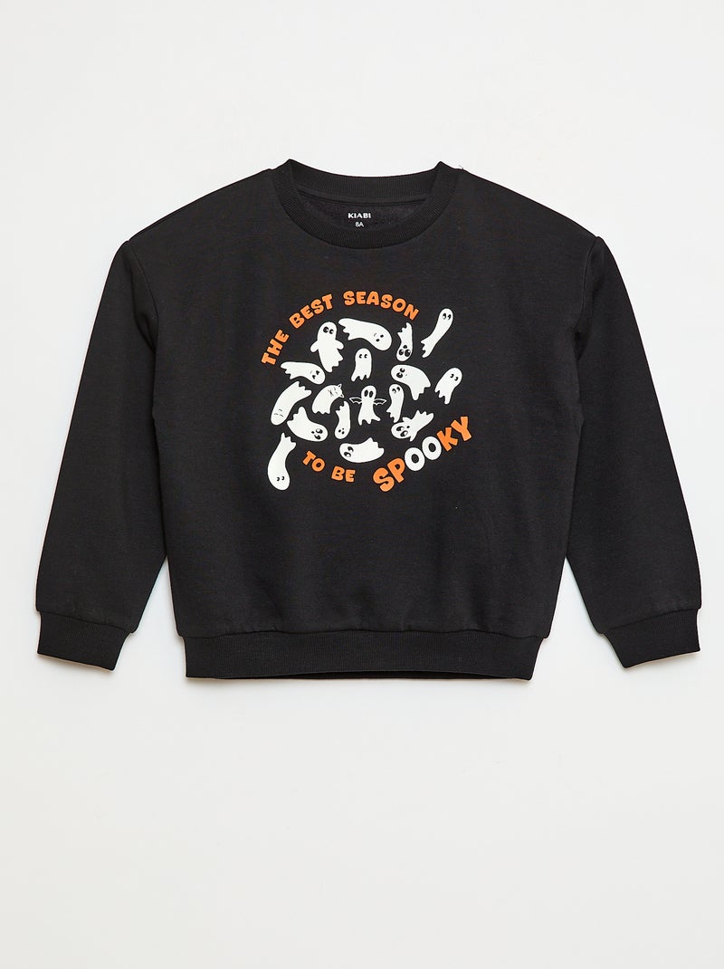 Sudadera de felpa estampada 'Halloween' Negro - Kiabi