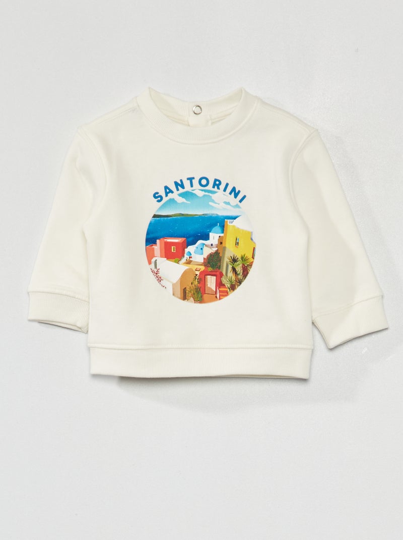 Sudadera de felpa estampada 'Lisboa' BLANCO - Kiabi