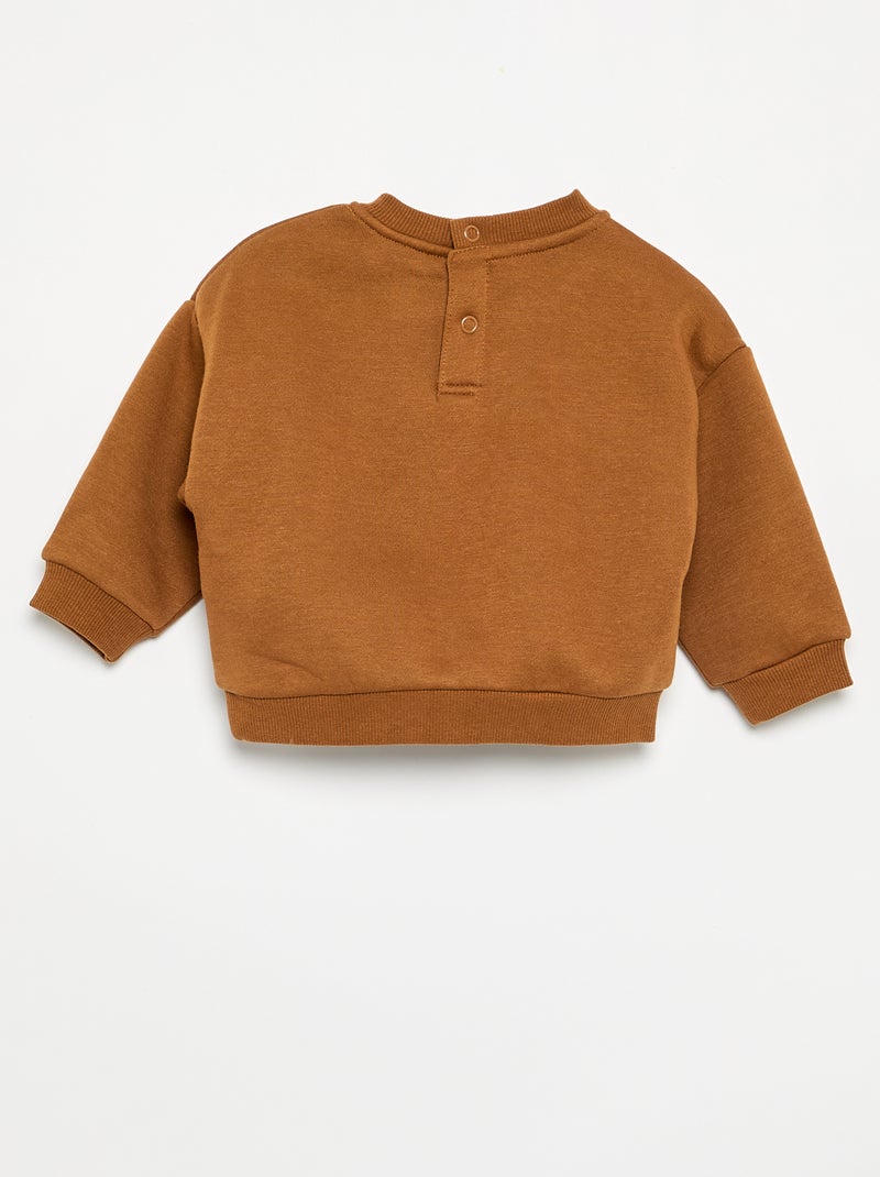 Sudadera de felpa estampada Marron - Kiabi