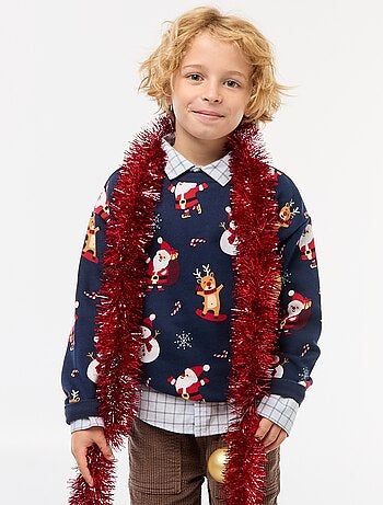Sudadera de felpa estampada Navidad