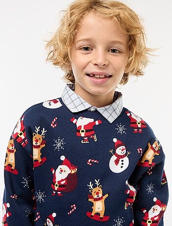 Sudadera de felpa estampada Navidad