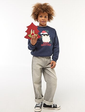 Sudadera de felpa estampada Navidad