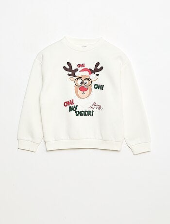 Sudadera de felpa con estampado navideño