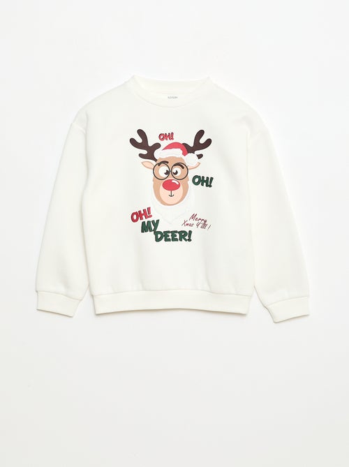 Sudadera de felpa estampada Navidad - Kiabi