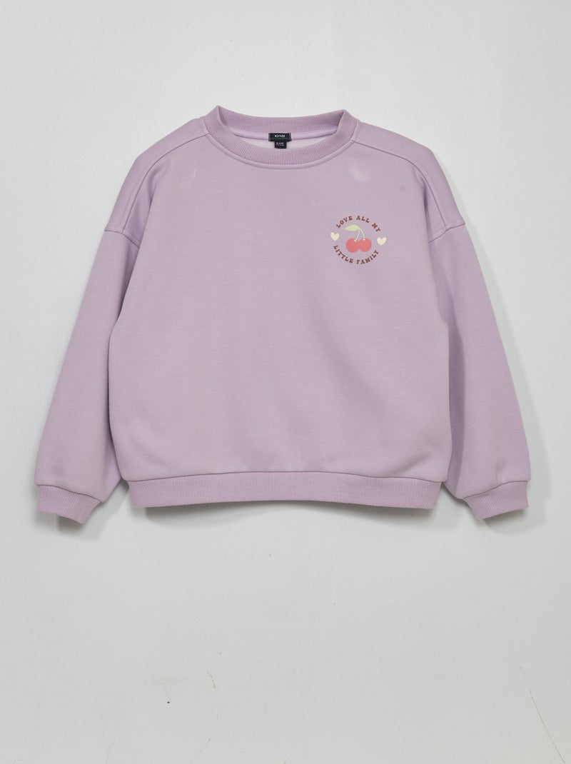 Sudadera de felpa estampada PURPURA - Kiabi