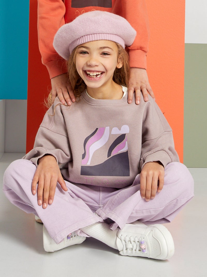 Sudadera de felpa estampada PURPURA - Kiabi