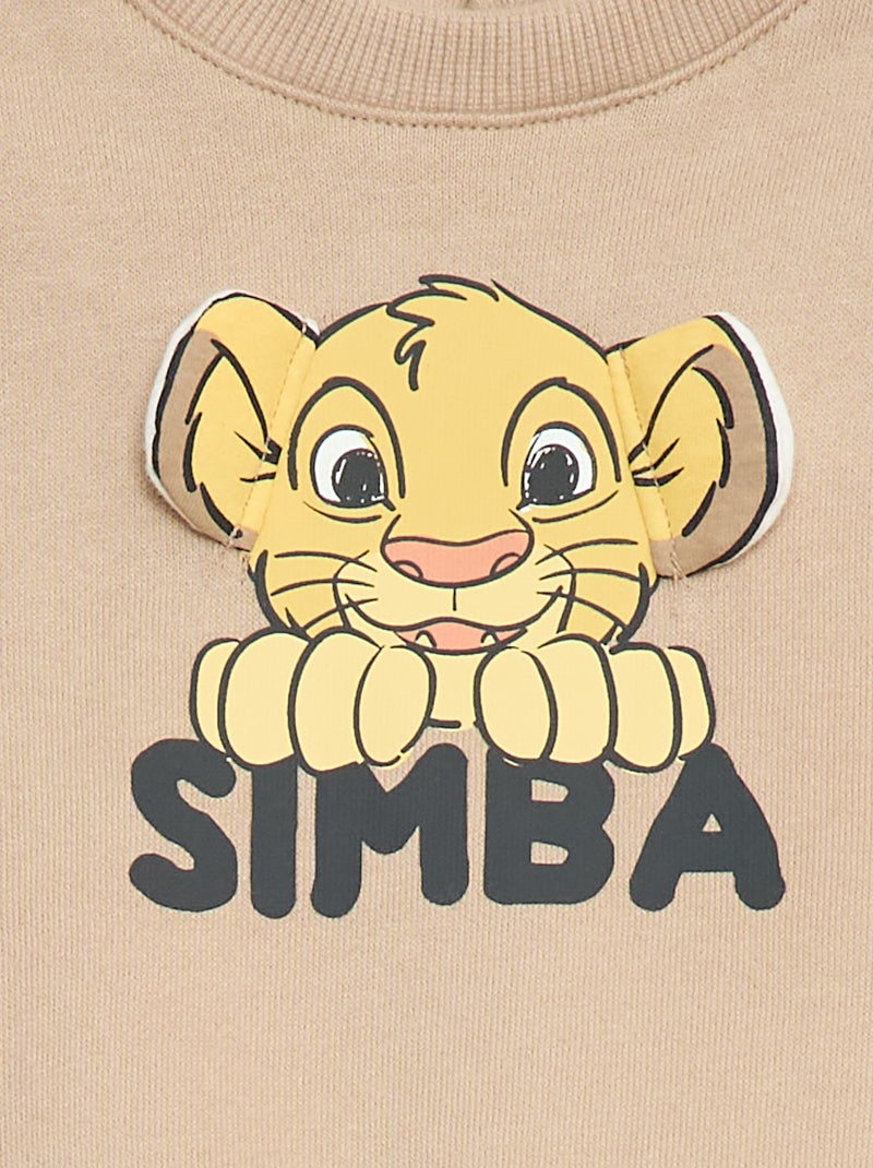 Sudadera de felpa estampada 'Simba' Beige - Kiabi