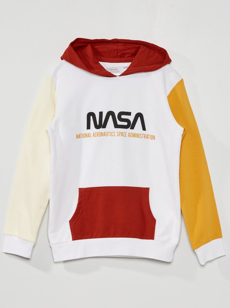 Sudadera de felpa estilo colorblock 'NASA' BLANCO - Kiabi