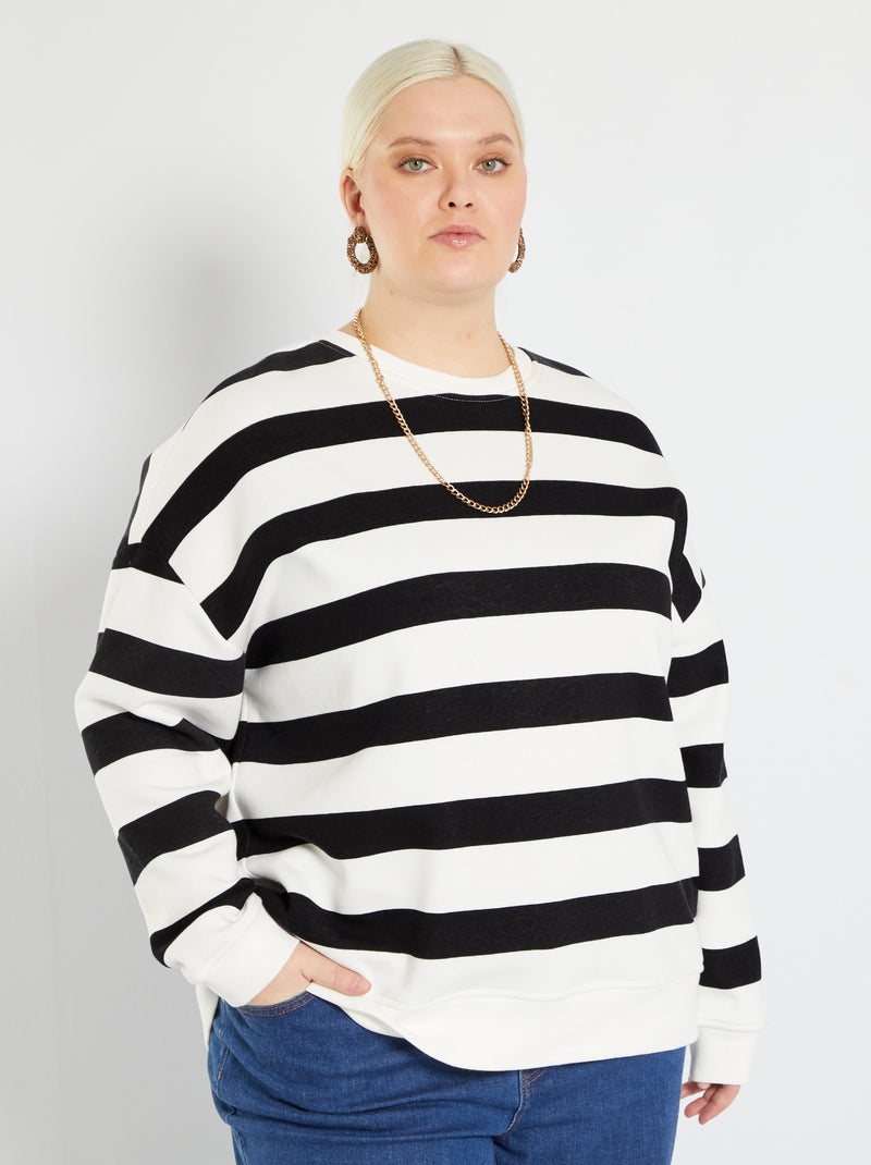 Sudadera de felpa estilo marinero azul eclipse - Kiabi