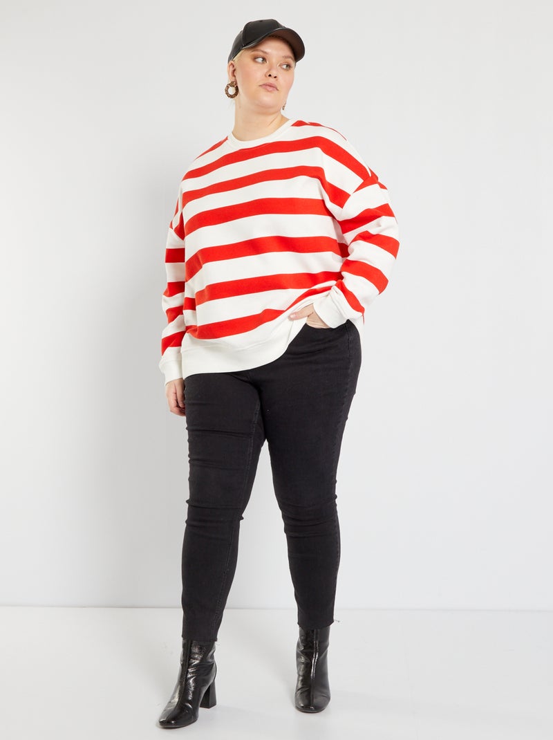 Sudadera de felpa estilo marinero ROJO - Kiabi
