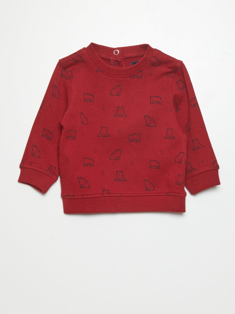 Sudadera de felpa fina ROJO - Kiabi