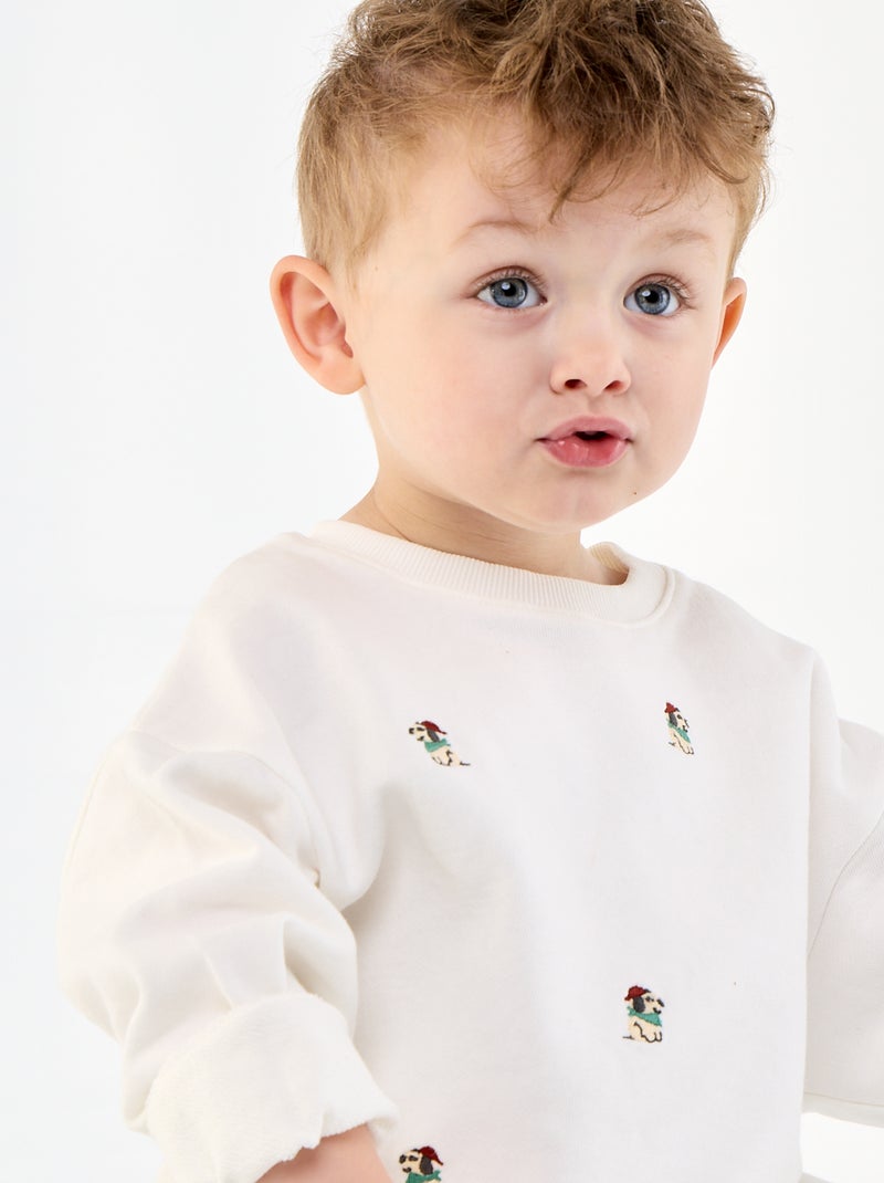 Sudadera de felpa francesa Blanco - Kiabi