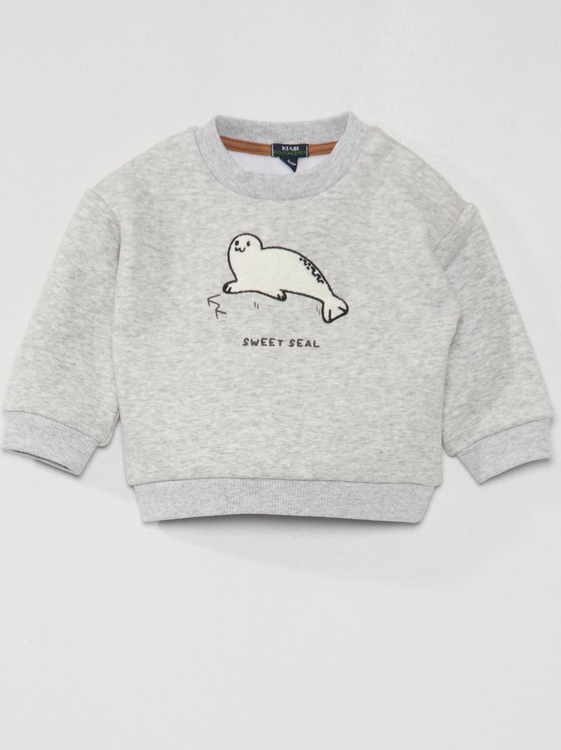 Sudadera de felpa GRIS - Kiabi