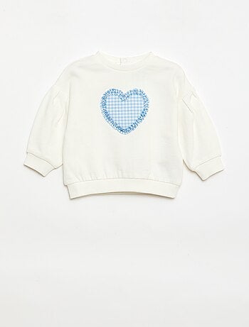 Sudadera de felpa ligera con cuello redondo y estampado