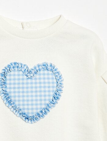 Sudadera de felpa ligera con cuello redondo y estampado