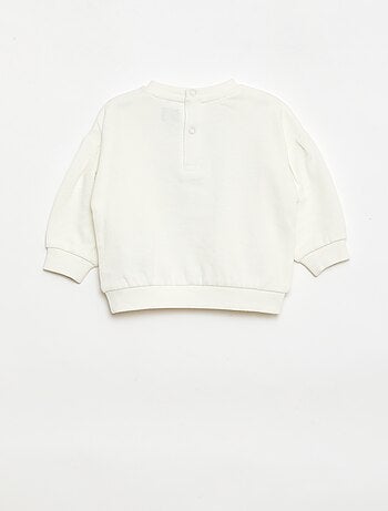 Sudadera de felpa ligera con cuello redondo y estampado