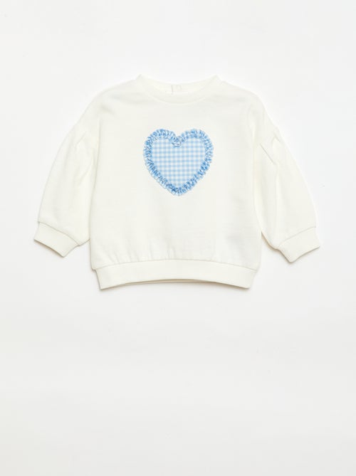 Sudadera de felpa ligera con cuello redondo y estampado - Kiabi