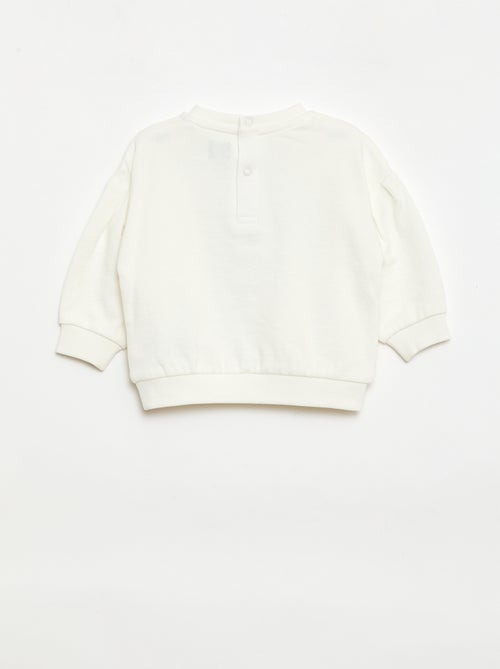 Sudadera de felpa ligera con cuello redondo y estampado - Kiabi