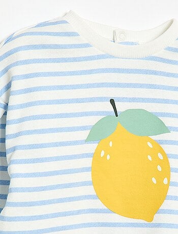 Sudadera de felpa ligera con cuello redondo y estampado