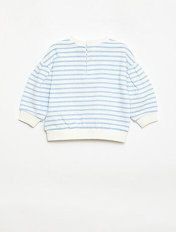 Sudadera de felpa ligera con cuello redondo y estampado