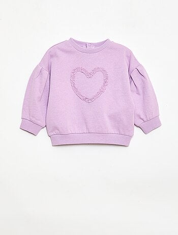 Sudadera de felpa ligera con cuello redondo y estampado