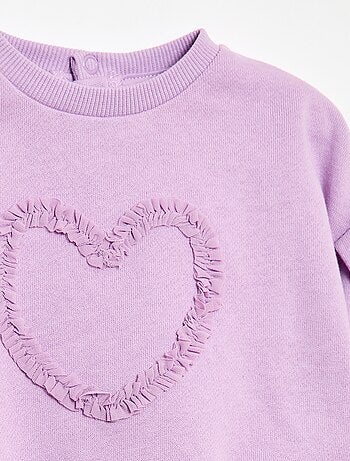 Sudadera de felpa ligera con cuello redondo y estampado