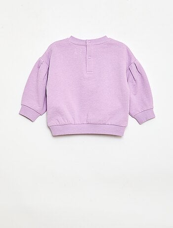 Sudadera de felpa ligera con cuello redondo y estampado