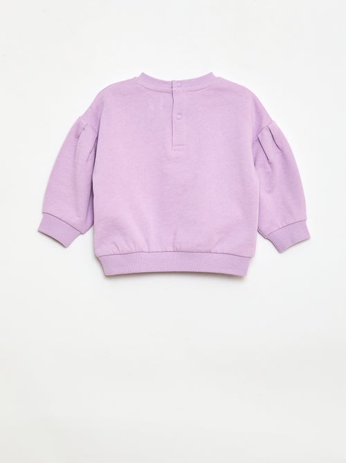 Sudadera de felpa ligera con cuello redondo y estampado - Kiabi