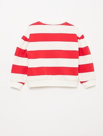 Sudadera de felpa ligera con cuello redondo y estampado