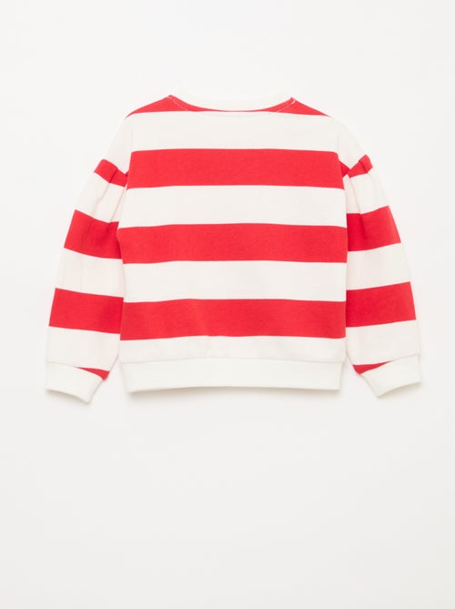 Sudadera de felpa ligera con cuello redondo y estampado - Kiabi