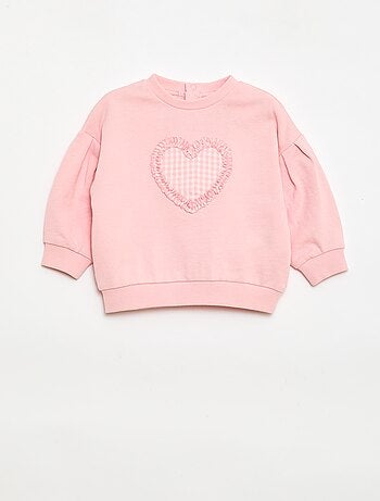 Sudadera de felpa ligera con cuello redondo y estampado