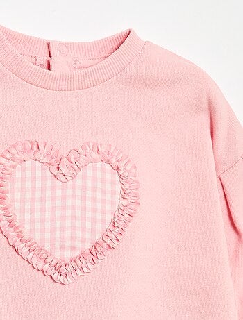 Sudadera de felpa ligera con cuello redondo y estampado