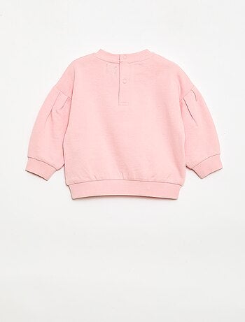 Sudadera de felpa ligera con cuello redondo y estampado