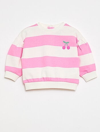 Sudadera de felpa ligera con cuello redondo y estampado