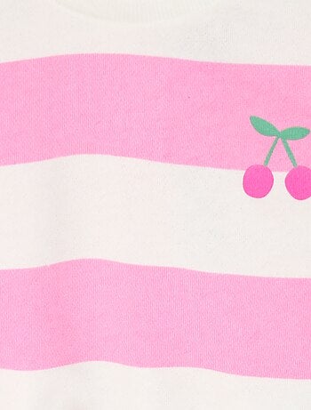 Sudadera de felpa ligera con cuello redondo y estampado