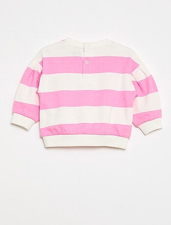 Sudadera de felpa ligera con cuello redondo y estampado