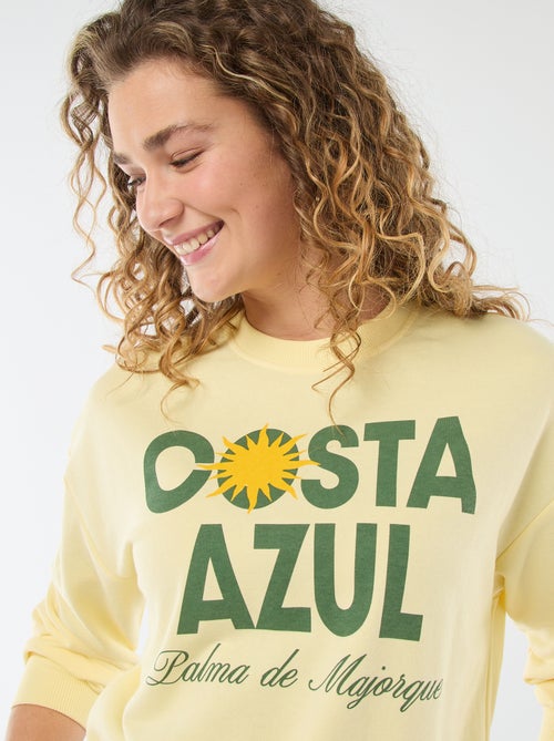 Sudadera de felpa ligera con estampado - Kiabi