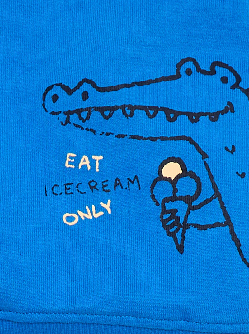 Sudadera de felpa ligera con estampado Azul - Kiabi