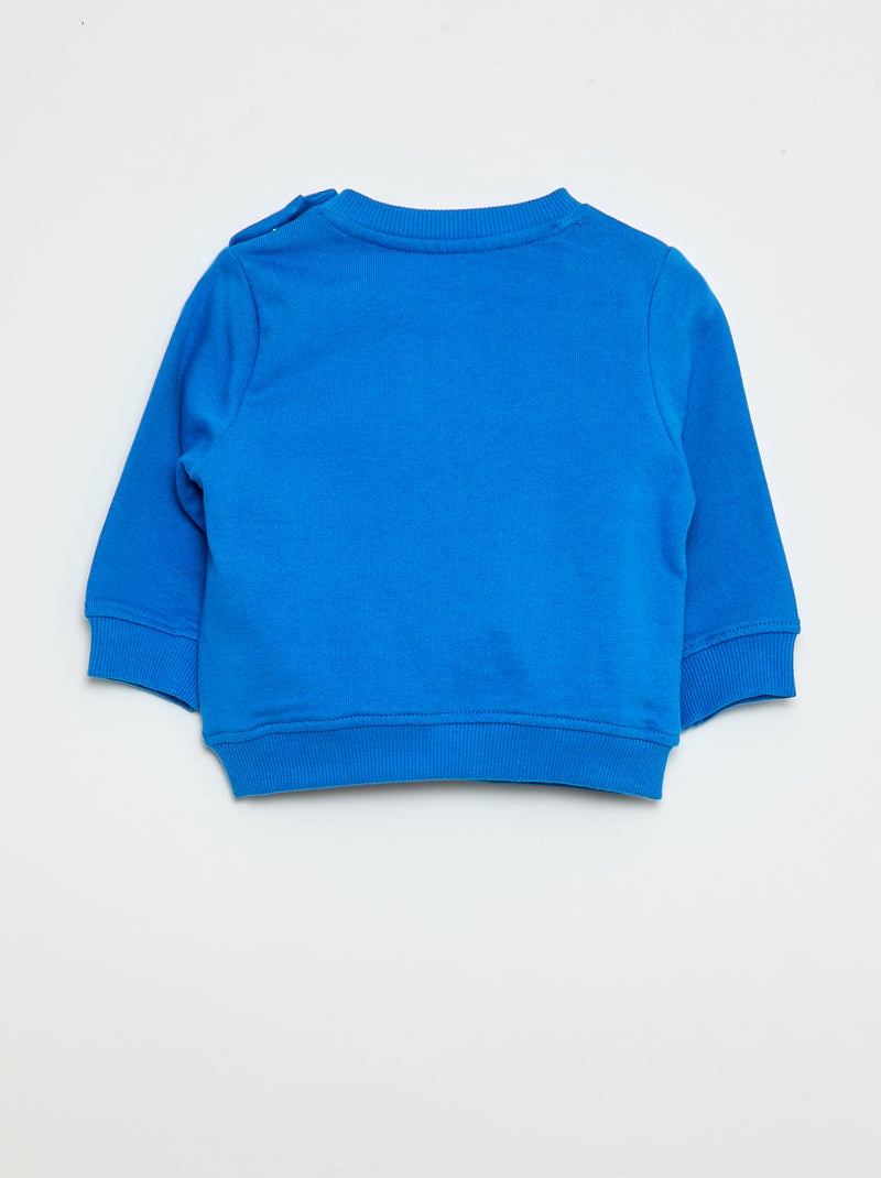 Sudadera de felpa ligera con estampado Azul - Kiabi