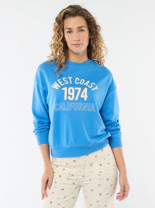 Sudadera de felpa ligera con estampado - Kiabi