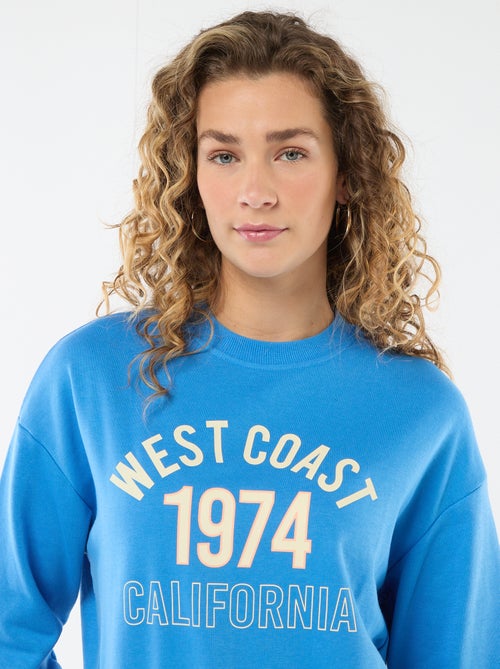 Sudadera de felpa ligera con estampado - Kiabi