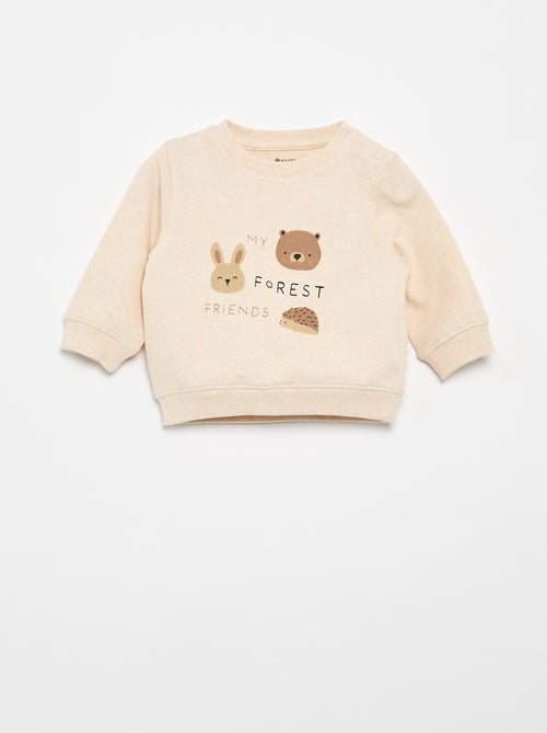 Sudadera de felpa ligera con estampado - Kiabi