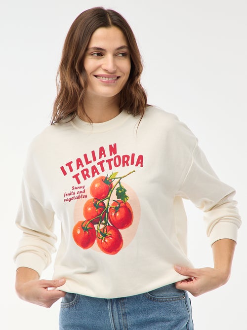 Sudadera de felpa ligera con estampado - Kiabi