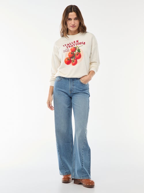 Sudadera de felpa ligera con estampado - Kiabi
