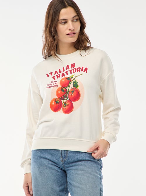 Sudadera de felpa ligera con estampado - Kiabi