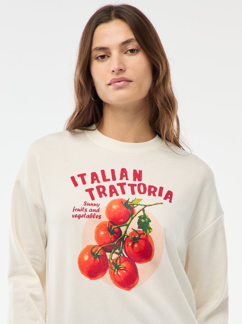 Sudadera de felpa ligera con estampado - Kiabi