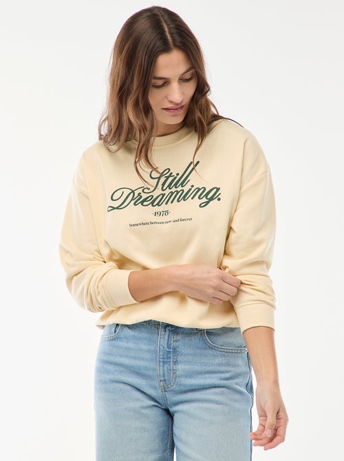 Sudadera de felpa ligera con estampado - Kiabi